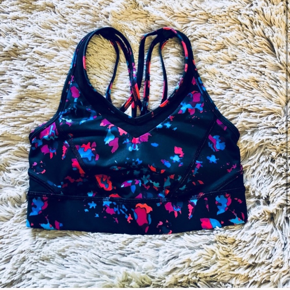 Lululemon Splatter Bra with Mesh details NWOT